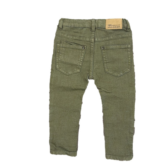 Zara boy toddler Jean style pants in olive green size 12-18 months - Picture 2 of 10